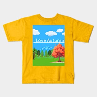 I Love Autumn Kids T-Shirt
